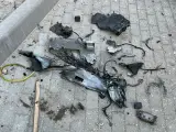 Restos de uno de los drones kamikaze que atacaron Kiev el 17 de octubre de 2022.
