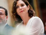 La presidenta de la Comunidad de Madrid, Isabel Díaz Ayuso, y el consejero de Economía, Hacienda y Competitividad, Javier Fernández-Lasquetty, en una imagen de archivo.