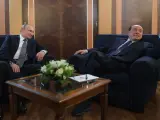 El presidente ruso, Vladimir Putin, y el ex primer ministro italiano Silvio Berlusconi, durante un encuentro en Roma en 2019.