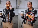 Rocío Flores, en el vídeo en el que hace como que muerde un cruasán, pero no.