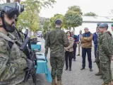 La ministra de Defensa, Margarita Robles, en una visita la Base Militar El Empecinado de Valladolid.