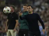 Xavi, durante el partido entre el Barcelona y el Bayern.