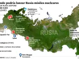 Desde qu&eacute; puntos podr&iacute;a Rusia lanzar ataques nucleares.