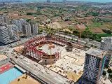 Estado actual de las obras del nuevo pabellón Arena en València.
