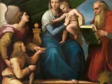 'Sagrada Familia con Rafael, Tob&iacute;as y san Jer&oacute;nimo'. Rafael Sanzio (1513)