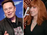 Elon Musk y Kathy Griffin, en imágenes de archivo.