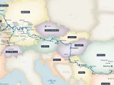 Itinerario por Europa del crucero fluvial más largo del mundo.