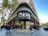 Exterior del edificio de EVO Banco en Madrid.
