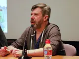 Carlos Pacheco durante una charla en el Saló Internacional del Còmic de Barcelona de 2018.