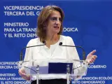 La ministra para la Transición Ecológica, Teresa Ribera, presenta los resultados del primer mes de aplicación del Plan Más Seguridad Energética.