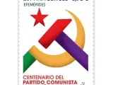 Sello de Correos conmemorativo del centenario del Partido Comunista CORREOS 10/11/2022
