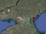Imagen satélite de la ciudad de Gueníchesk