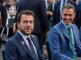 El presidente de la Generalitat, Pere Aragonès, y el presidente del Gobierno, Pedro Sánchez.