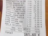 La factura ascendía 165.60 euros