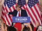 El expresidente de EE UU Donald Trump, durante el anuncio de su candidatura a las elecciones presidenciales de 2024, en su mansión de Mar-a-Lago, Florida.