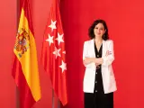 La presidenta de la Comunidad de Madrid, durante su discurso de agradecimiento de la máxima condecoración de la Federación.
