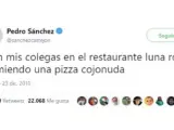 Tuit de Pedro Sánchez.
