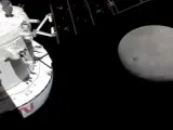 Imagen del directo: la sonda Orion acercándose a la Luna.
