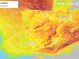La borrasca mediterránea Denise ha llevado a Calamocha (Teruel) y Menorca las mayores rachas de viento jamás registradas en noviembre en esas zonas, mientras que un frente atlántico ha elevado la altura de las olas a casi 7 metros en A Coruña.