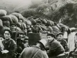 Milicianos republicanos durante la batalla de Irún (1936)