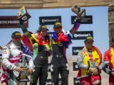 La celebración del podium con Chip Ganassi Racing y Acciona