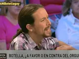 Pablo Iglesias, durante una tertulia en el programa La Sexta Noche, el 9 de marzo de 2014.