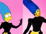 Marge Simpson y Cardi B, en la imagen original de Alexsandro Palombo y la que subió la cantante.