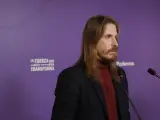 El coportavoz de Podemos, Pablo Fernández, este lunes.