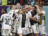 Alemania celebra el gol del empate ante España en el Mundial de Qatar.