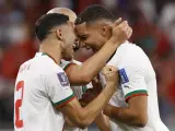 Marruecos celebra un gol ante B&eacute;lgica en el Mundial de Qatar.