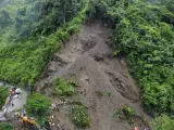 Deslizamiento de tierra en Pueblo Rico, Risaralda (Colombia).