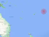 Localización del epicentro del terremoto de magnitud 6,7 registrado en aguas de Samoa, en el Pacífico.
