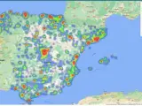 Mapa de la energía térmica en España.