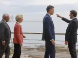 Costa, Von der Leyen, Sánchez y Macron, este viernes en Alicante.