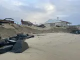 Imagen del estado de la playa de El Portil tras el paso del temporal.