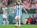 Leo Messi en el Argentina-Croacia de semifinales del Mundial de Qatar.