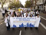 Manifestación de médicos y pediatras de Atención Primaria de la Sanidad Pública en Madrid.