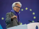 La presidenta del Banco Central Europeo (BCE), Christine Lagarde, tras la subida de tipos de diciembre.