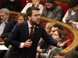 Aragonès, este miércoles, en el Parlament.