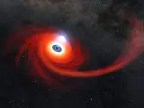 Un disco de gas caliente gira alrededor de un agujero negro