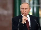 El presidente ruso, Vladimir Putin, durante una rueda de prensa el pasado 22 de diciembre en el Kremlin, en Mosc&uacute;, Rusia.