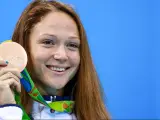 La nadadora bielorrusa Aliaksandra Herasimenia en los Juegos Olímpicos de Río en 2016.