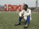 Pelé, durante el rodaje de 'Evasión o victoria'