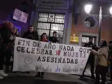 Protesta por el repunte de asesinatos machistas frente al Ministerio de Justicia, en Madrid.