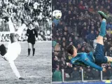 La chilena de Pelé ante el Bolívar en 1971; y la de Cristiano Ronaldo a la Juventus en 2018.