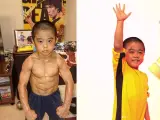 Dos imágenes de Ryusei Imai, conocido como 'mini Bruce Lee'.