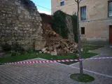 Derrumbe de parte de la muralla medieval de Ciudad Rodrigo, en Salamanca.