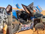 Los daños del Astara de Laia Sanz tras dar vueltas de campana en el Dakar 2023.