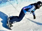 La snowboarder paralímpica Irati Idiakez, en una prueba internacional