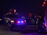 Un camión blindado que forma parte del convoy de seguridad en el que trasladaron a Ovidio Guzmán, en México.
